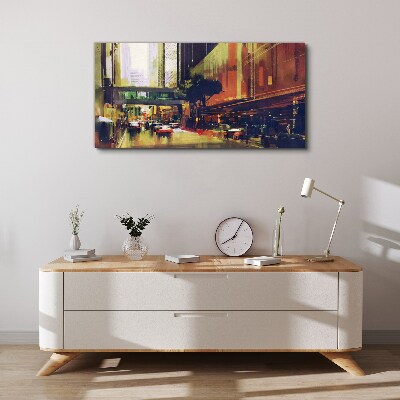 A street in the hustle and bustle of the city Canvas wall art