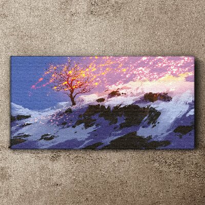 Top tree winter snow Canvas print