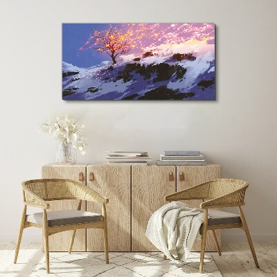 Top tree winter snow Canvas print