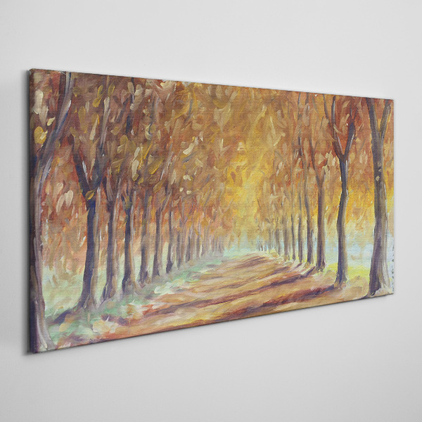 Autumn tree alley Canvas wall art