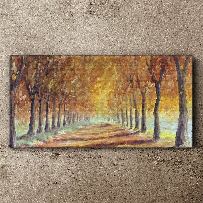 Autumn tree alley Canvas wall art