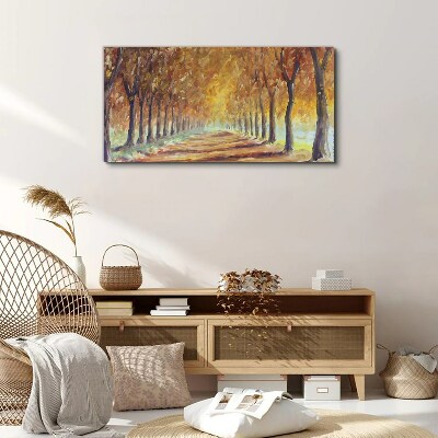 Autumn tree alley Canvas wall art