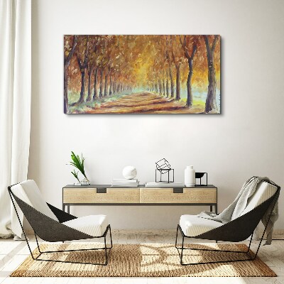 Autumn tree alley Canvas wall art