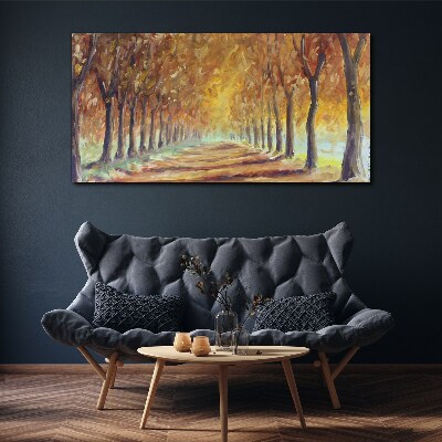 Autumn tree alley Canvas wall art