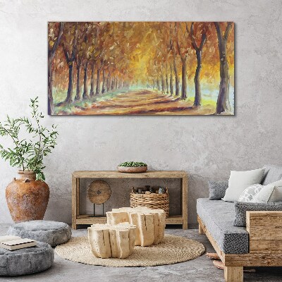 Autumn tree alley Canvas wall art