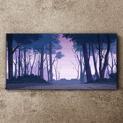 Enchanted Forest at Dusk Print on canvas