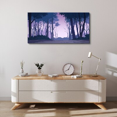 Enchanted Forest at Dusk Print on canvas