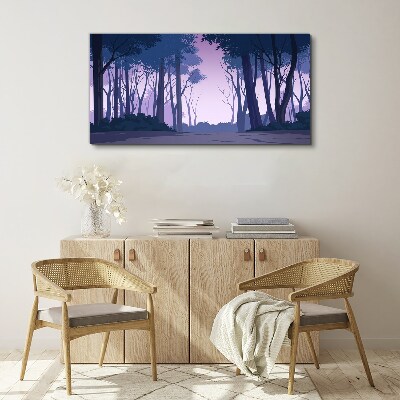 Enchanted Forest at Dusk Print on canvas