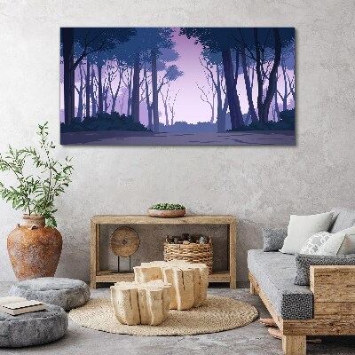 Enchanted Forest at Dusk Print on canvas