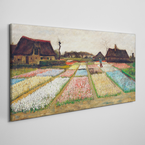 Spring tulip fields Print on canvas