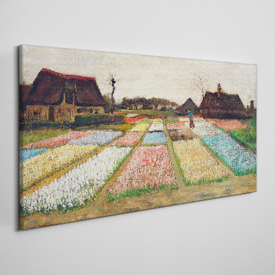 Spring tulip fields Print on canvas