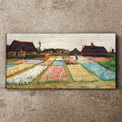 Spring tulip fields Print on canvas