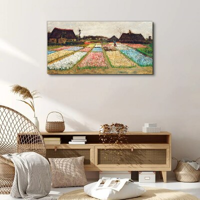 Spring tulip fields Print on canvas
