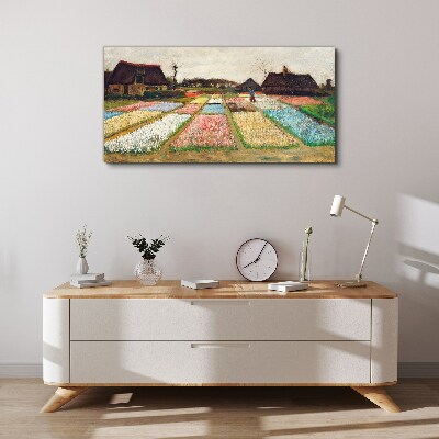 Spring tulip fields Print on canvas