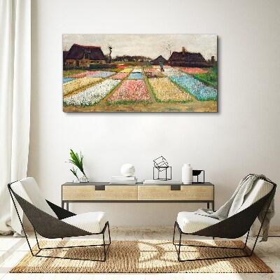 Spring tulip fields Print on canvas