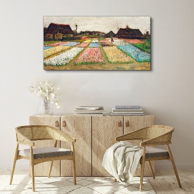 Spring tulip fields Print on canvas