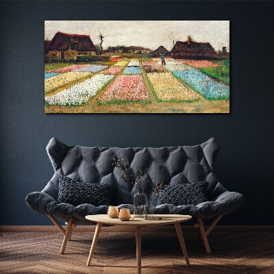 Spring tulip fields Print on canvas