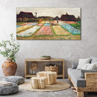 Spring tulip fields Print on canvas