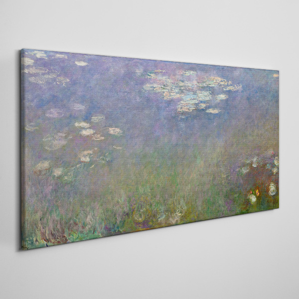 Lilac reflections in the water Canvas wall art