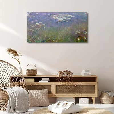 Lilac reflections in the water Canvas wall art