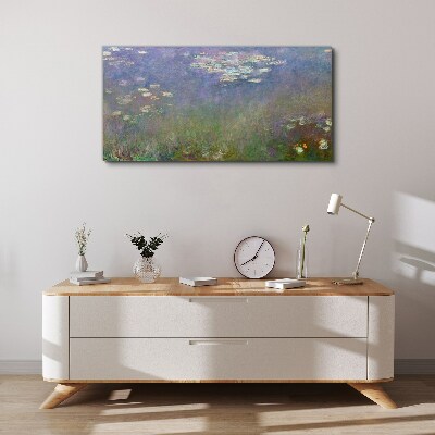 Lilac reflections in the water Canvas wall art
