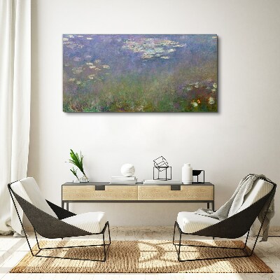 Lilac reflections in the water Canvas wall art