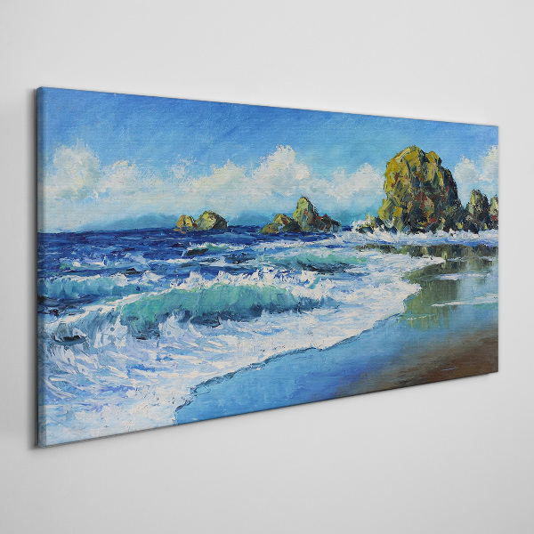 Calm Sea on a Sunny Day Canvas wall art