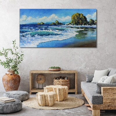Calm Sea on a Sunny Day Canvas wall art