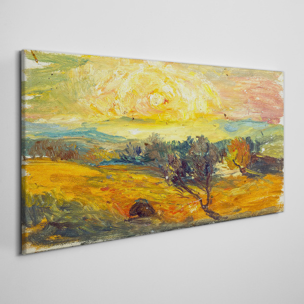 Golden fields under the sun Print on canvas