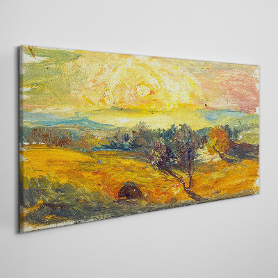 Golden fields under the sun Print on canvas