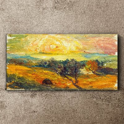 Golden fields under the sun Print on canvas