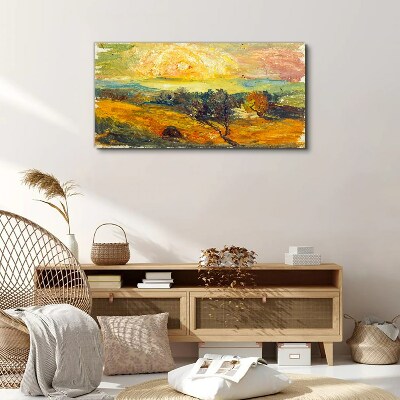 Golden fields under the sun Print on canvas