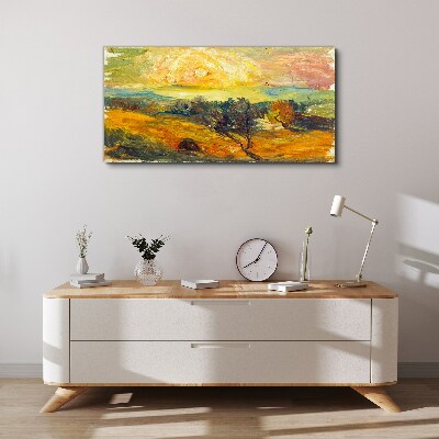 Golden fields under the sun Print on canvas