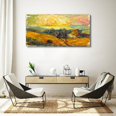 Golden fields under the sun Print on canvas