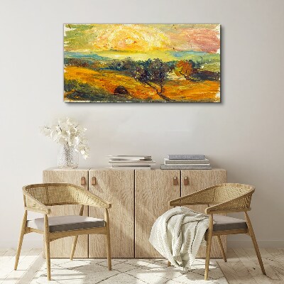 Golden fields under the sun Print on canvas