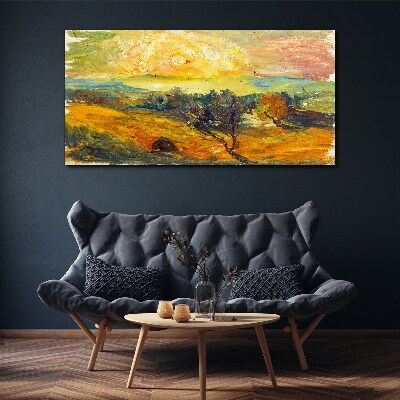 Golden fields under the sun Print on canvas