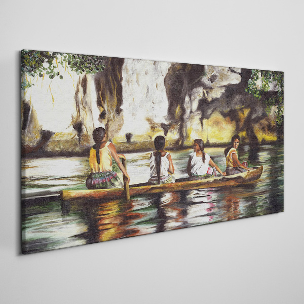 Water reflections of everyday life Canvas wall art