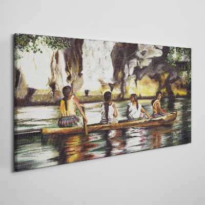 Water reflections of everyday life Canvas wall art