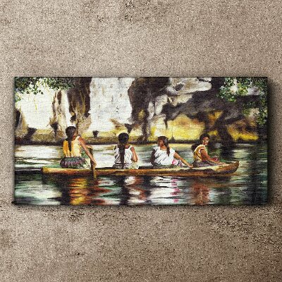 Water reflections of everyday life Canvas wall art