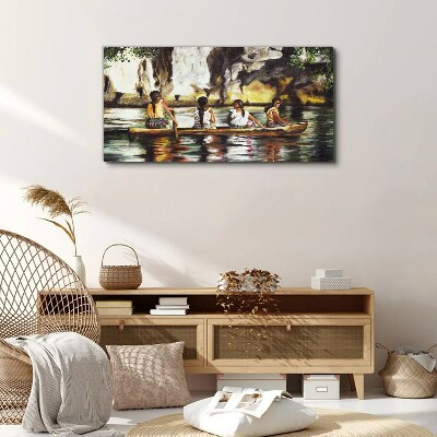 Water reflections of everyday life Canvas wall art
