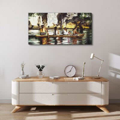 Water reflections of everyday life Canvas wall art