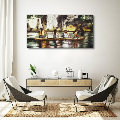 Water reflections of everyday life Canvas wall art