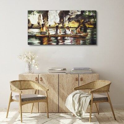 Water reflections of everyday life Canvas wall art