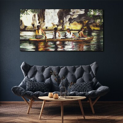 Water reflections of everyday life Canvas wall art