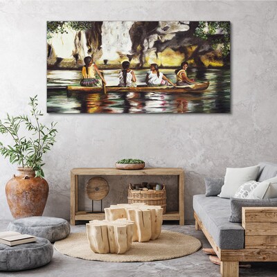 Water reflections of everyday life Canvas wall art