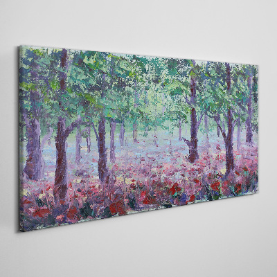 Flower forest in the morning Print on canvas