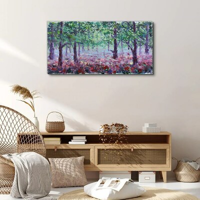 Flower forest in the morning Print on canvas