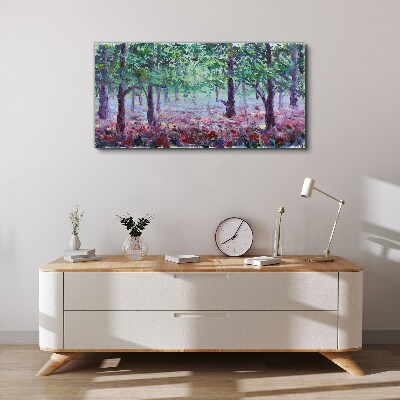 Flower forest in the morning Print on canvas