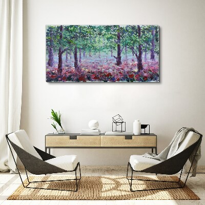 Flower forest in the morning Print on canvas