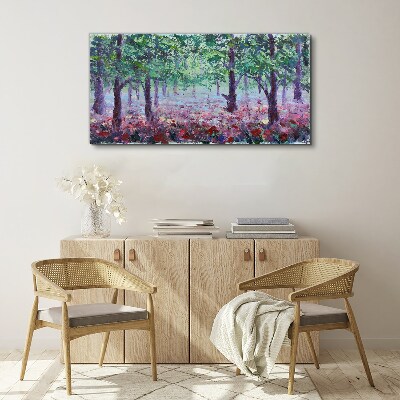 Flower forest in the morning Print on canvas